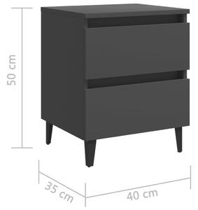 Noční stolek Brunati - MDF - 40x35x50 cm | šedý