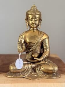 Buddha žehnající 20 cm mosaz Indie