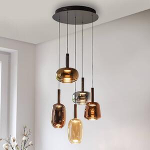 Paul Neuhaus LED závěsná lampa Irides, Ø 55 cm, barevná, sklo, stmívatelný, Vícebarevná, Obývací pokoj / jídelna, Sklo, Moderní