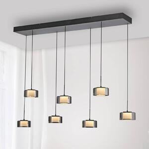 Paul Neuhaus LED závěsné svítidlo Rika, 135 cm, sklo, stmívatelné, stmívatelný, Černá, Obývací pokoj / jídelna, Sklo, Moderní