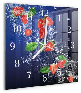 Skleněné hodiny Jahody zskb-30x30-00092632