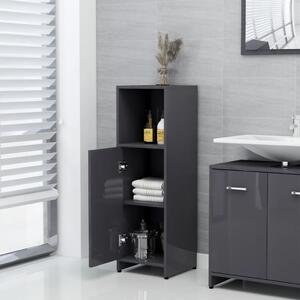 4dílný set koupelnového nábytku - dřevotříska | šedý s vysokým leskem
