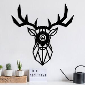 Nástěnné svítidlo W-051, černé, design jelena, laserem řezané MDF dřevo