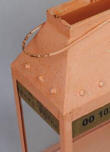 Lososová kovová lucerna s patinou Amy - 34*21*49 cm