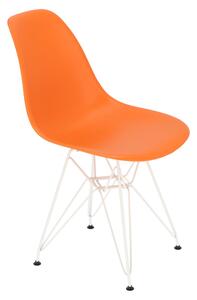 Židle P016 PP bílá oranžová, kov, barva: bílá