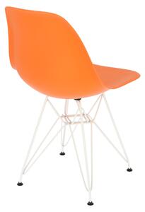Židle P016 PP bílá oranžová, kov, barva: bílá