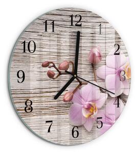 Skleněné nástěnné hodiny Orchidej zsoc-fi30-00058655