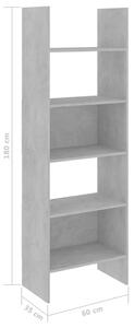 Knihovna Angus - dřevotříska - 60x35x180 cm | betonově šedá