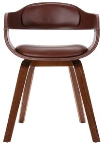 Jídelní židle Browning - ohýbané dřevo a umělá kůže | hnědá