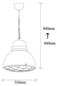 Saglam 3729 závěsné světlo, žlutá barva, železo, Ø 32 cm