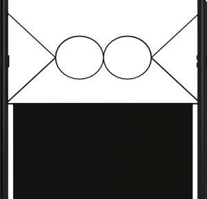 3-dílný paraván Liams - 120x180 cm | černý