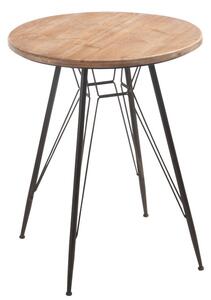Dřevěný kovový stolek Bistro - Ø 64,5 * 75,5cm
