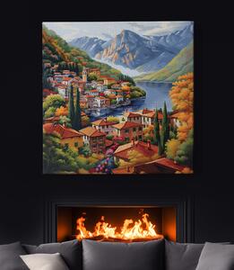 Obraz na plátně - Vesnička u Lago di Iro FeelHappy.cz Velikost obrazu: 40 x 40 cm
