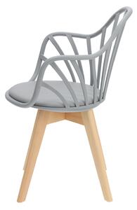 Židle Sirena s područkami šedá