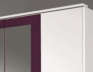 Šatní skříň Krefeld, 181 cm, bílá/fialová