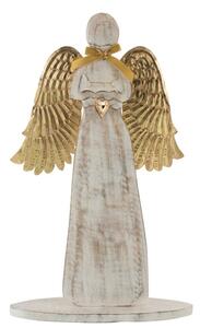Dřevěný anděl se zlatými křídly - 31*46*2cm