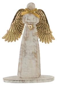 Dřevěný anděl se zlatými křídly - 28*38*2cm