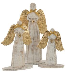 Dřevěný anděl se zlatými křídly - 18*31*2cm