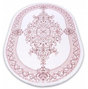 Luxusní kusový koberec akryl Tonga růžový ovál 80x300cm