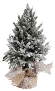 Zasněžený vánoční stromek v jutě se světýlky - Ø 17*45cm