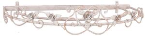 Béžový antik kovový baldachýn s kytičkami s patinou - 66*47*12 cm