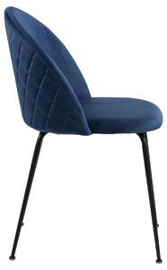 Židle Louise tmavě modrá, dřevo, barva: černá