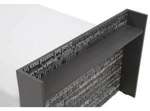 Postel s matrací PHILOSOPHY bílá/grafit, levá, 90x200 cm