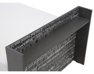 Postel s matrací PHILOSOPHY bílá/grafit, pravá, 90x200 cm