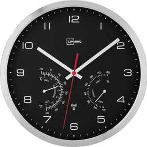 Livarno® Nástěnné hodiny s ukazatelem teploty a vlhkosti vzduchu (černá) (100411867002)