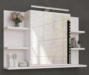 Závěsná koupelnová skříňka Better Home bílá matná se zrcadlem LED 80x50 cm