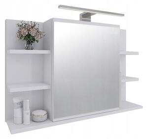 Závěsná koupelnová skříňka Better Home bílá matná se zrcadlem LED 80x50 cm
