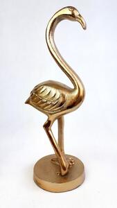 Dekorace plameňák Flamingo bronzový - 14*11*32cm