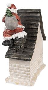 Dekorace Santa lezoucí do domu komínem s Led světýlky - 16*8*19 cm