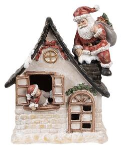 Dekorace Santa lezoucí do domu komínem s Led světýlky - 16*8*19 cm