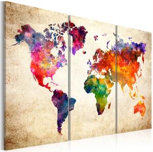 Obraz - The World's Map in Watercolor