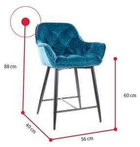 Barová židle BERRY H-2 Velvet, 56x88x40, bluvel 14