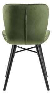 Židle Batilda VIC samet - lesní zeleň/prošívaná