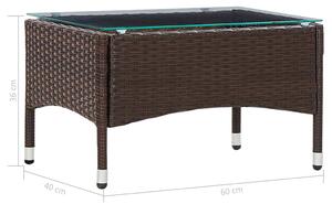 Konferenční stolek Paddles - polyratan - 60x40x36 cm | hnědý