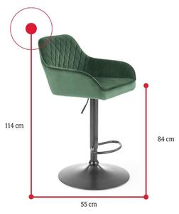 Barová židle OREGON, 55x92-114x55, zelená