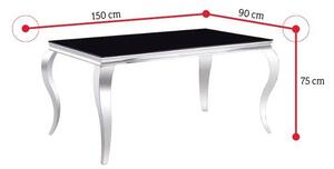 Jídelní stůl PHIL, 150x75x90, černá/stříbrná