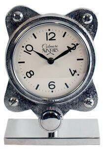 Stolní kovové stříbrné hodiny - 19cm