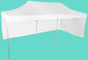 Nůžkový stan 3x6m hliníkový, Bílá, 2 boční plachty