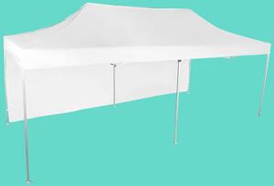 Nůžkový stan 3x6m hliníkový, Bílá, 1 boční plachta