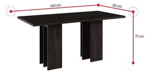 Jídelní stůl MARLEN, 160x75x80, K353 charcoal flow