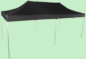 Nůžkový stan 3x6m hliníkový, Černá, Bez bočních plachet