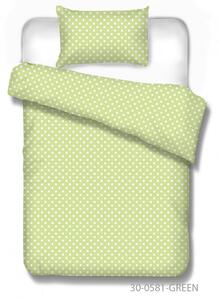 Áčko | Povlečení bavlna DOTS zelená 140x200 cm a 70x90 cm