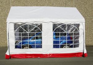 Garthen 391 Zahradní párty stan - bílý s červeným lemem 3 x 4 m