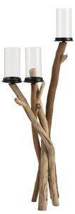 Dřevěný svícen na 3svíčky Branch - 20*11*50 cm