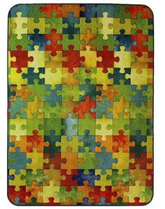 Spoltex Dětský kusový koberec Puzzle | vícebarevná Typ: 95x200 cm