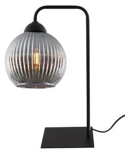 Stolní lampa Riffle Round, 1x grafitové skleněné stínítko